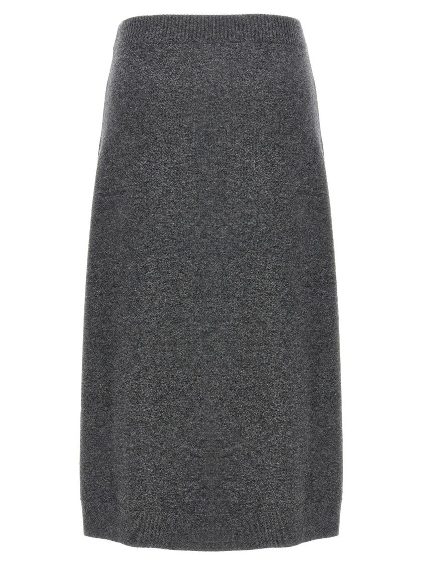 Brunello Cucinelli Longuette Midi Skirt In Stretch Cashmere