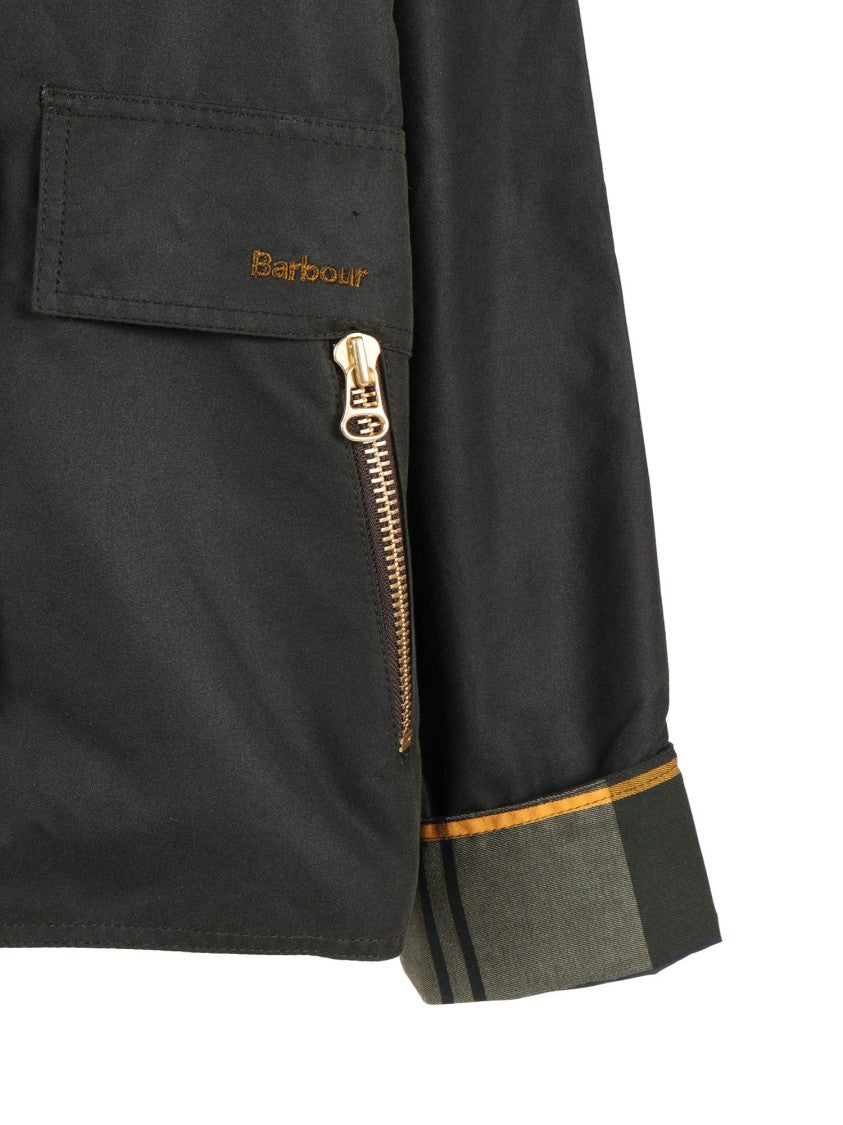 Barbour Waxed Cotton Jacket With Structured Silhouette