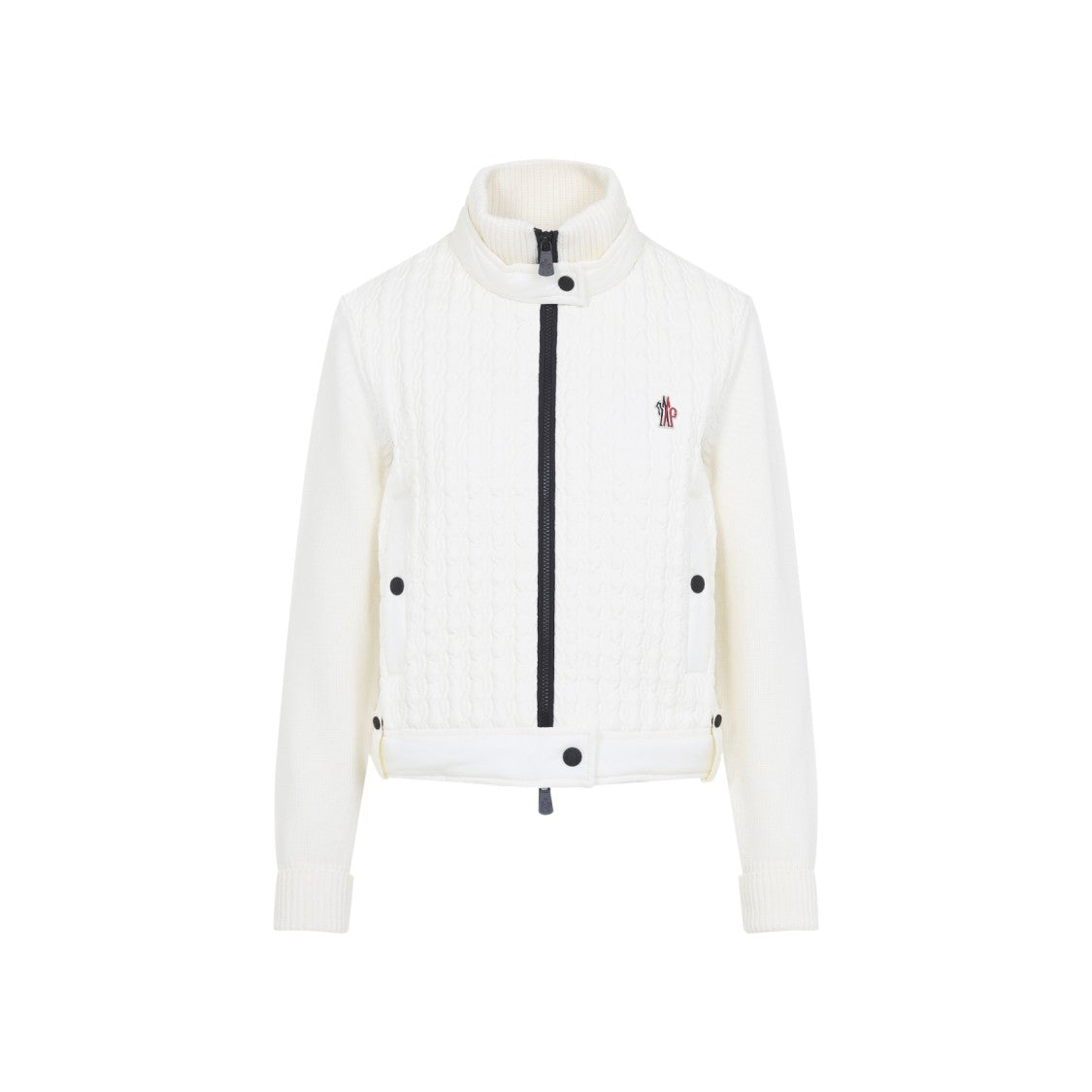 Moncler Grenoble Natural White Virgin Wool Cardigan
