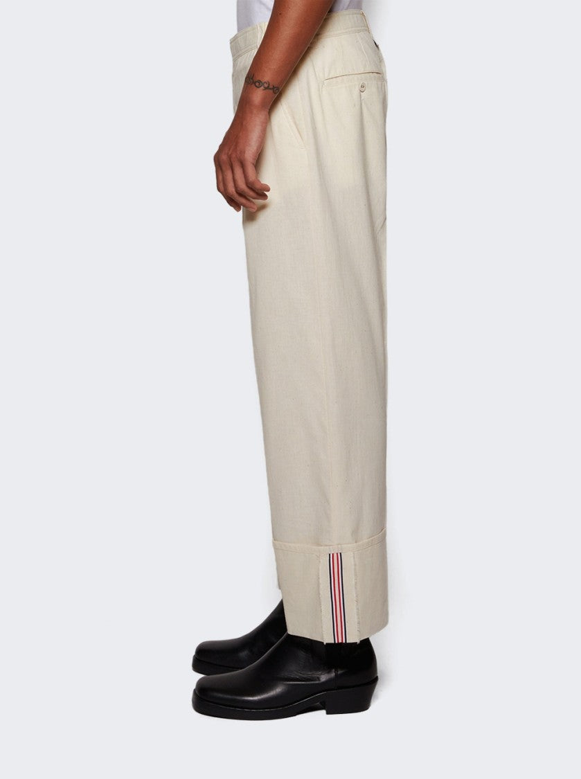 Thom Browne Unconstructed Straight Leg Trousers Muslin