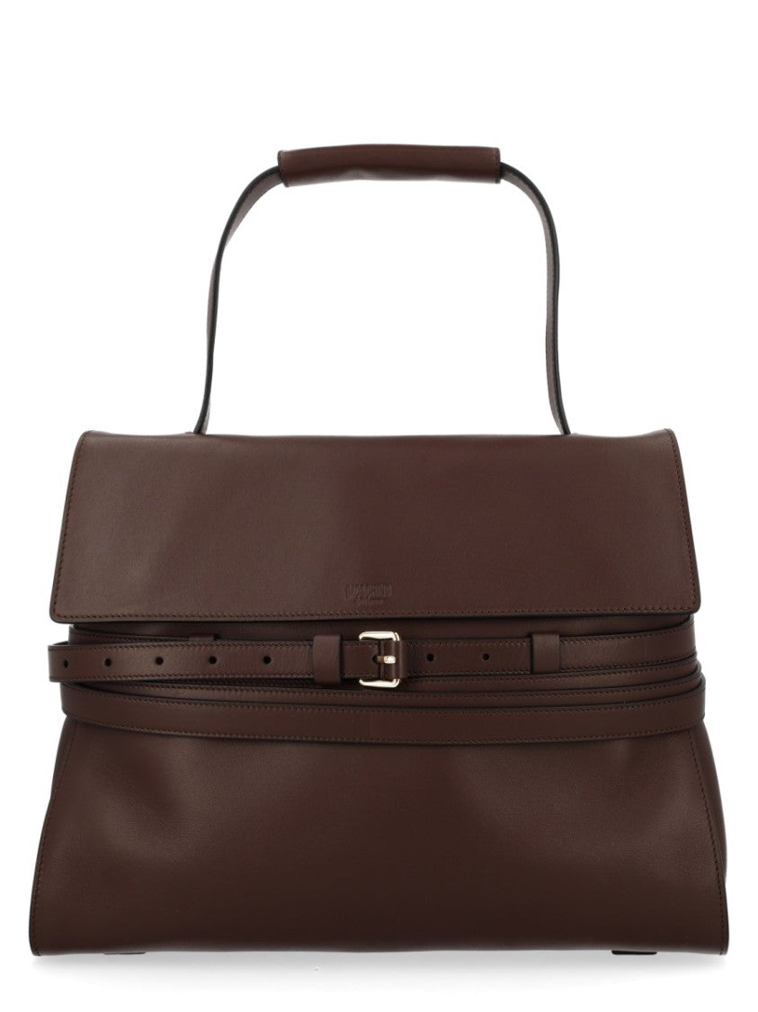 Moschino Tie Me Medium Fold-Over Handbag