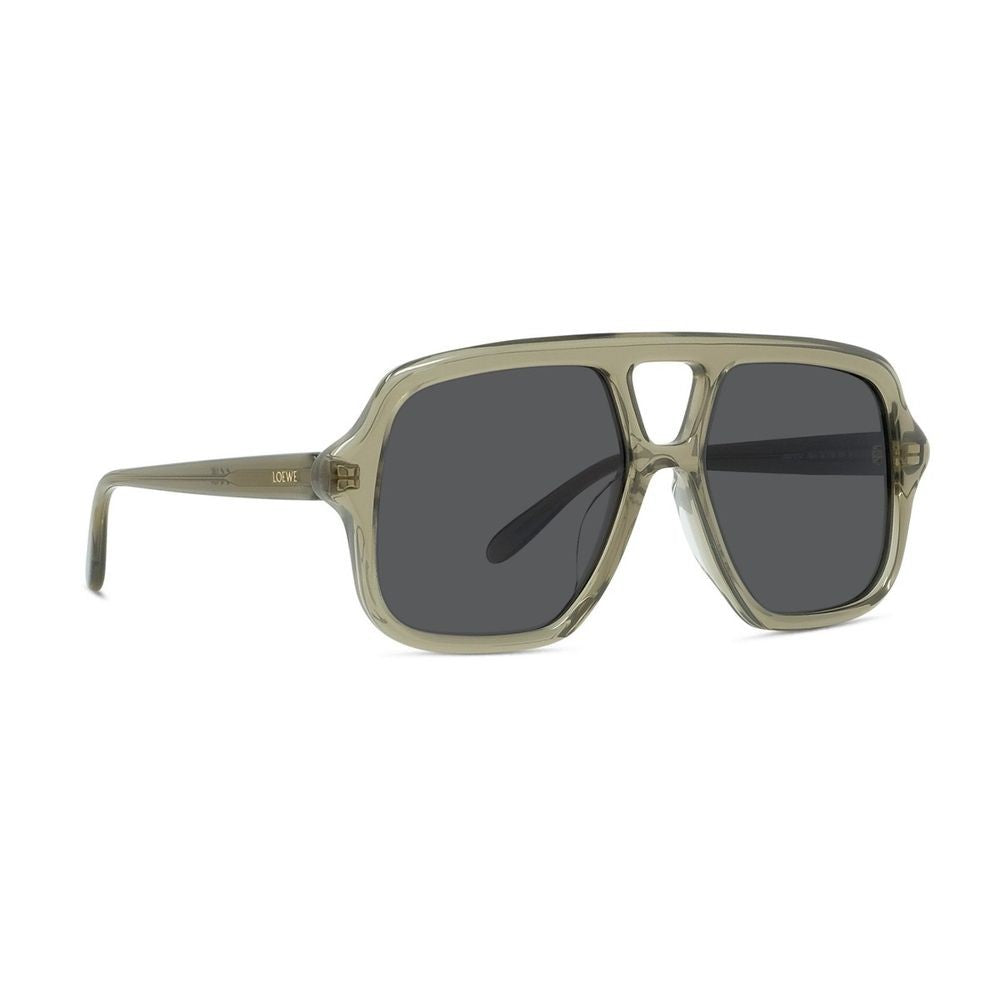 Loewe Slim Double-Bridge Pilot Sunglasses With Engraved Logo