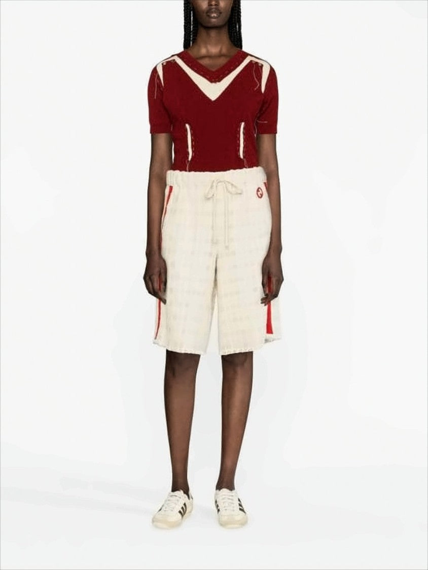 Gucci Textured Cotton-Blend Shorts With Frayed Hem