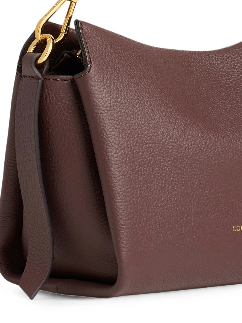 Coccinelle Braided Handle Small Leather Handbag With Top Zip Closure