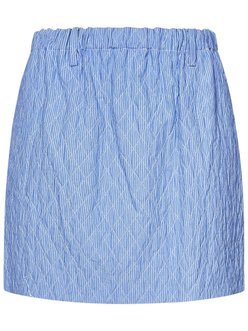N°21 Light Blue Diamond Pattern Mini Skirt