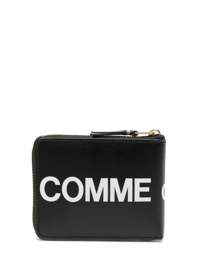 Comme Des Garçons Black Calf Leather Logo Wallet