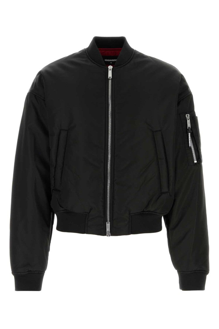 Dsquared2 Black Nylon Bomber Jacket
