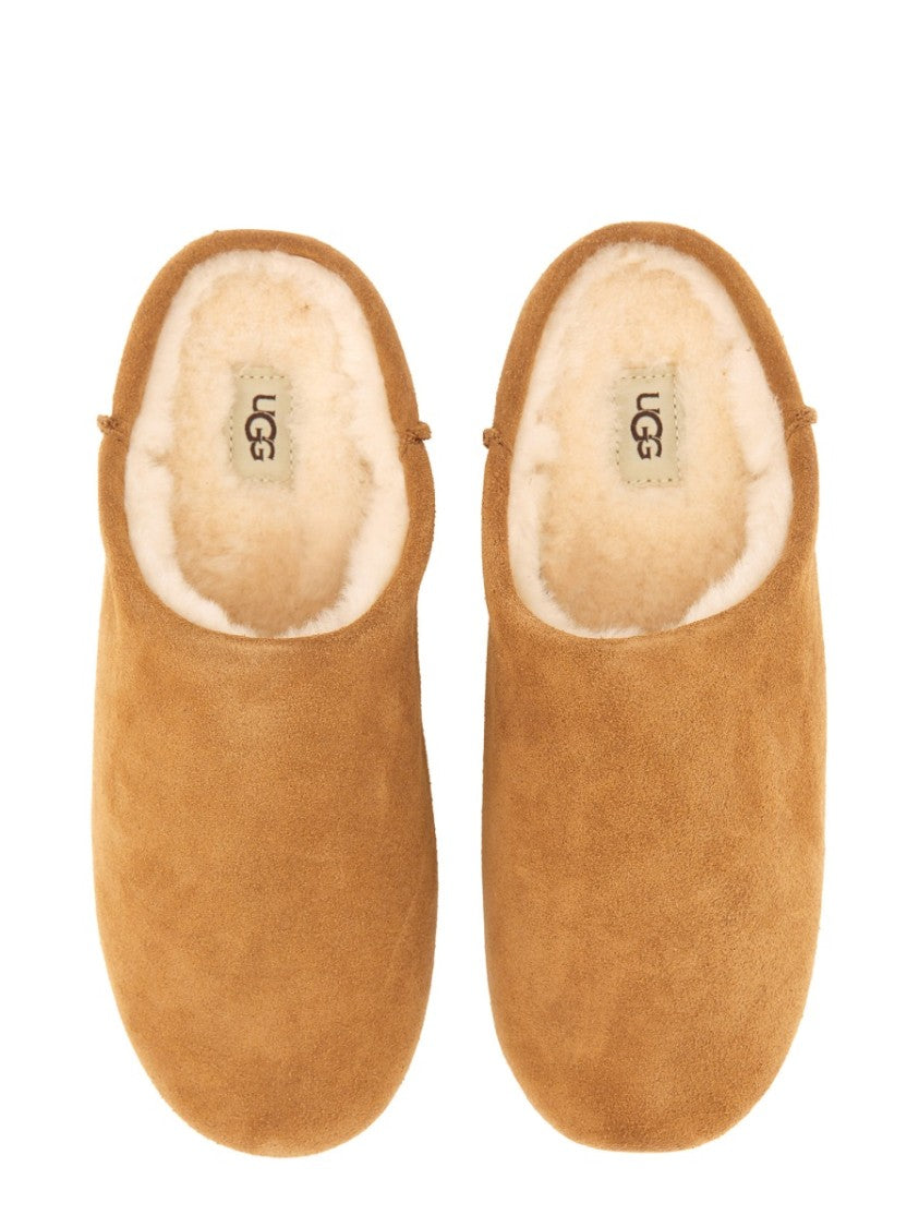 Ugg Elea Plush Leather Slip-On Flats