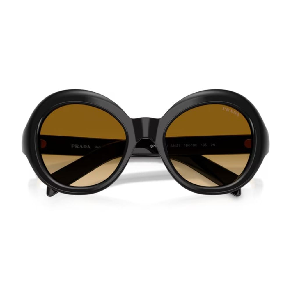 Prada Black Pr D08su Round Acetate Sunglasses