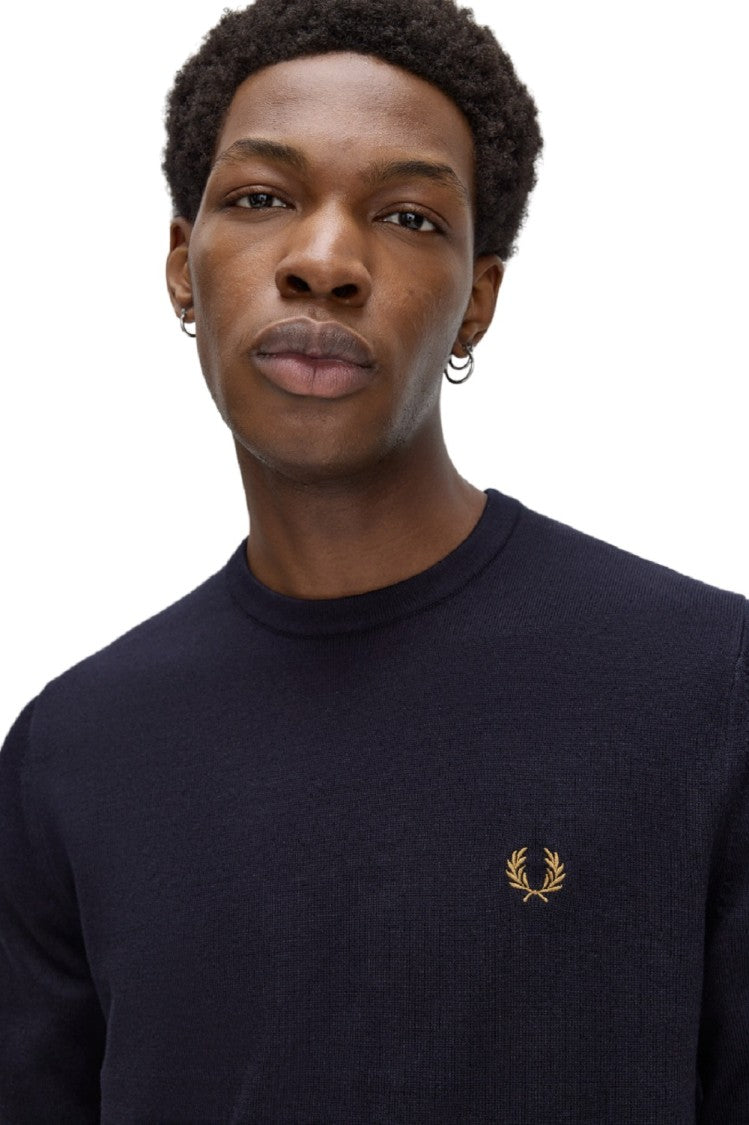 Fred Perry Regular Fit Crewneck Sweater Wool-Cotton Blend
