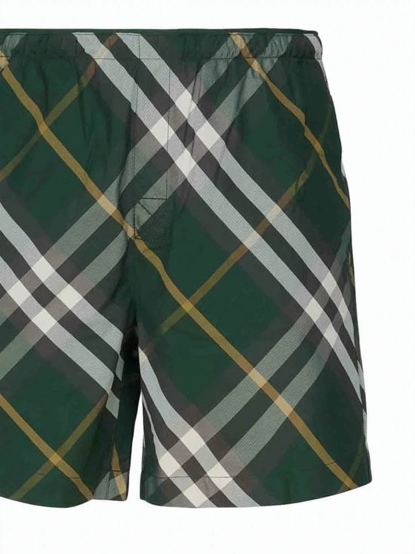 Burberry Classic Check Pattern Swim Shorts With Elastic Waistband