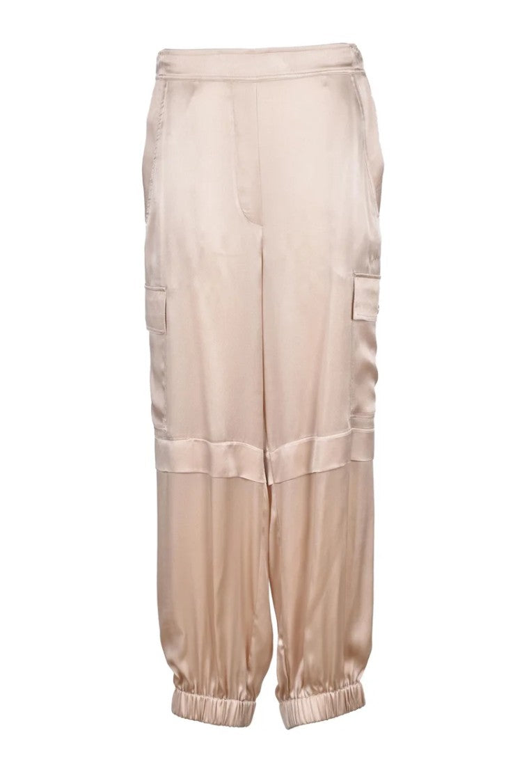 Semi Couture Cargo Satin Pants - Gold
