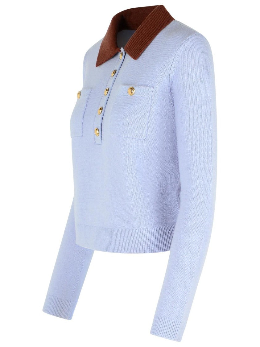 Self-Portrait Blue Wool Blend Sweater