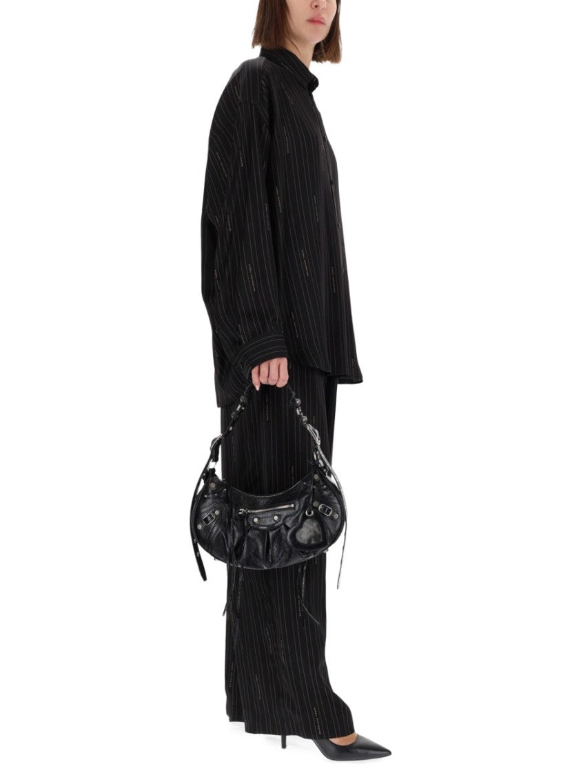 Balenciaga Cocoon Pinstriped Viscose Shirt