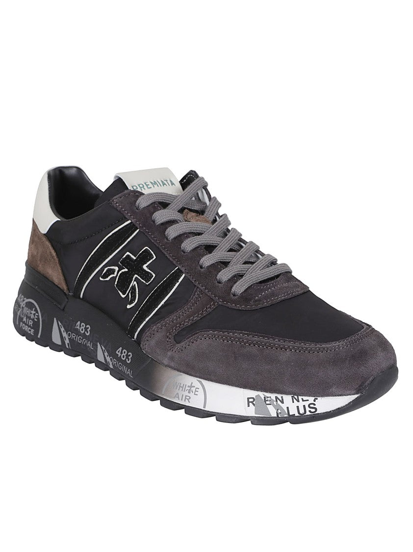 Premiata Low-Top Sneakers With Suede Accents And Graphic Outsole
