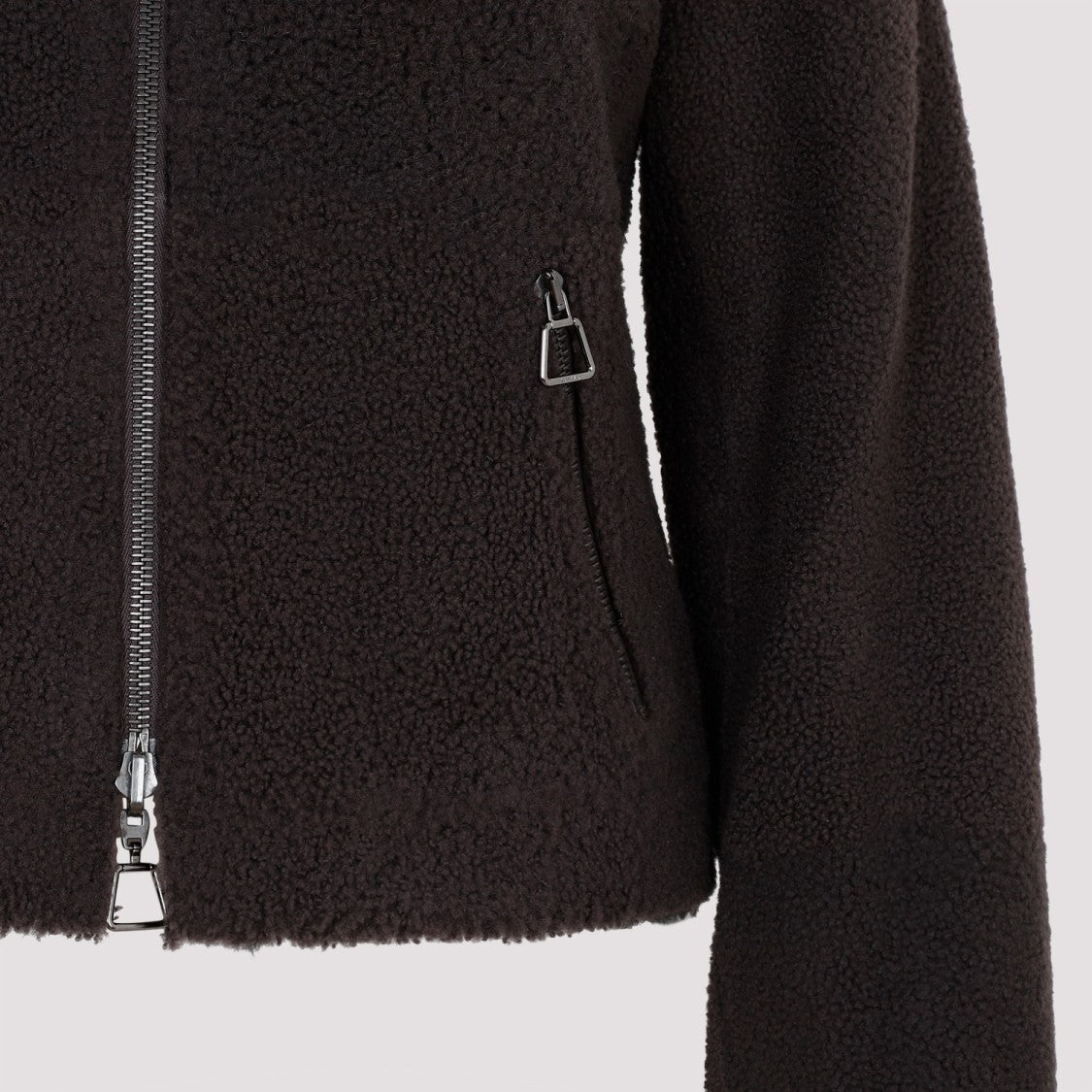 Akris Mocca Lamb Leather Jacket