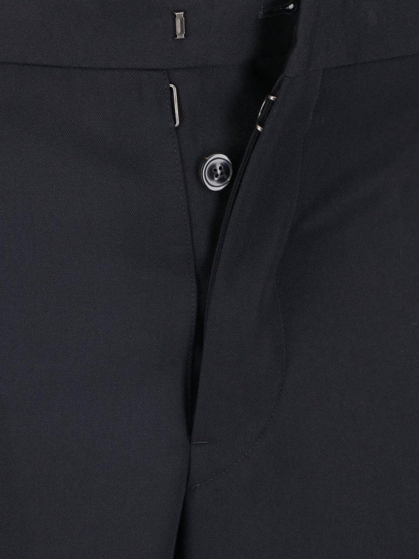 Maison Margiela Black Mid-Rise Virgin Wool Tailored Trousers