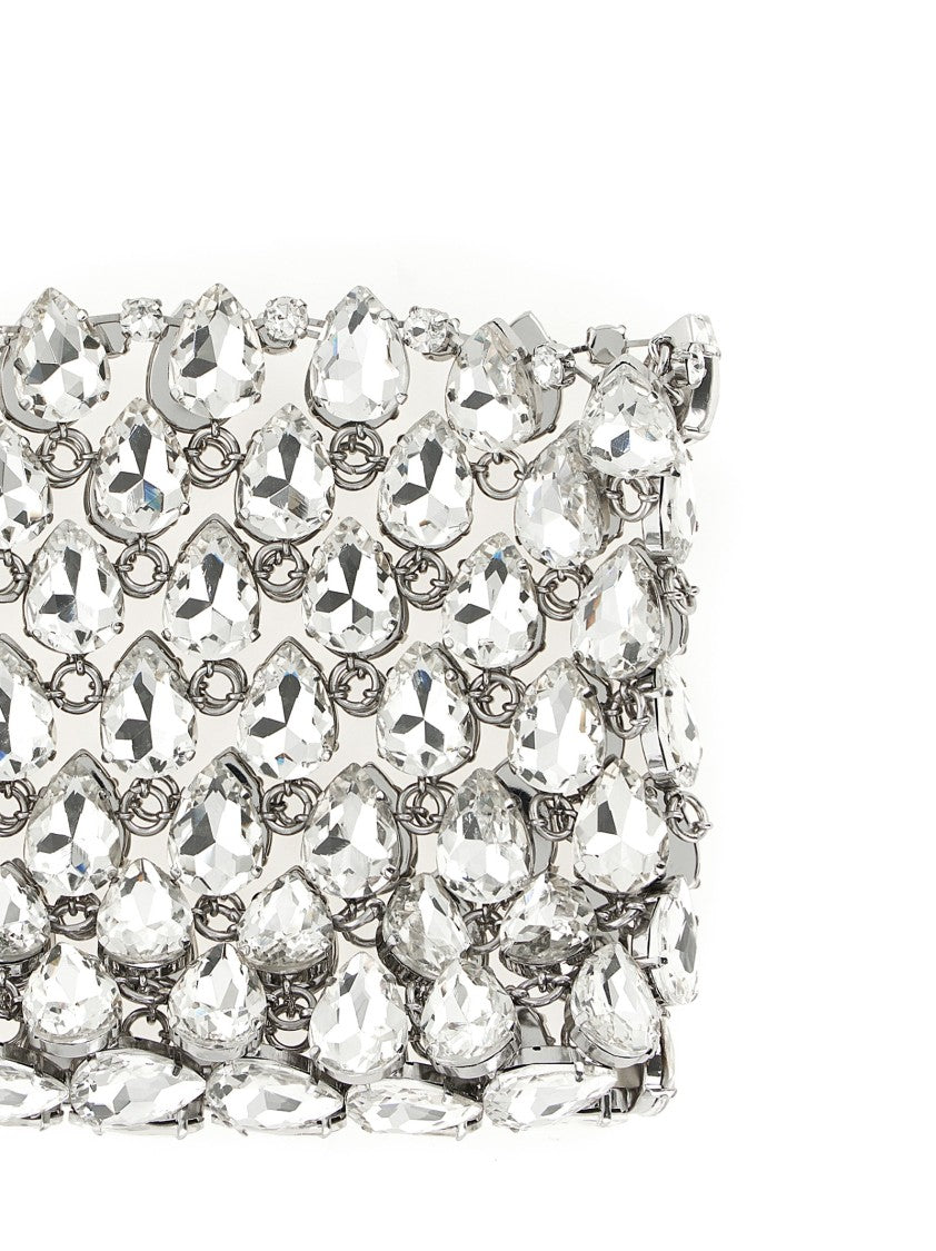 Self-Portrait 'Silver Crystal Chainmail Mini' Clutch