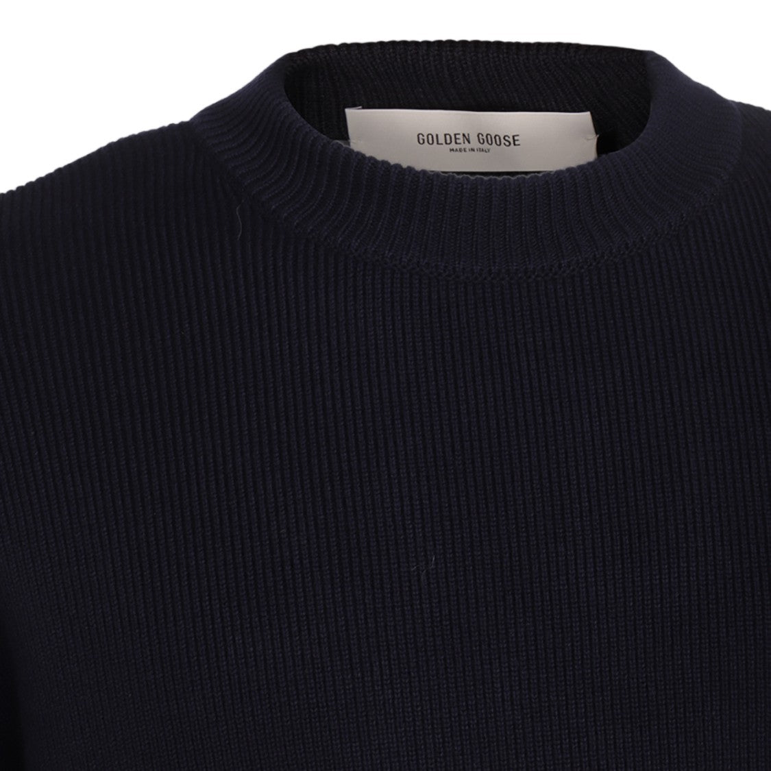 Golden Goose Crew Neck Knit Sweater With Contrasting Back Lettering