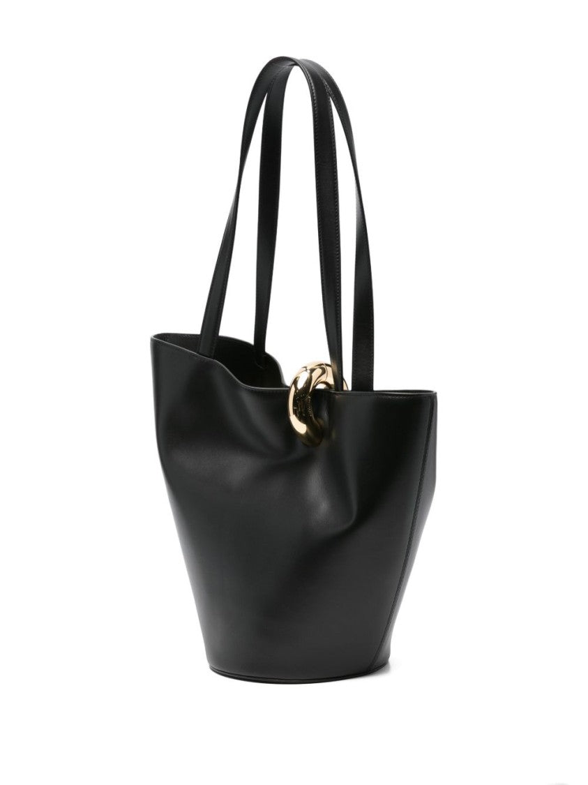 Jacquemus Black Silk And Nylon Gold Hardware Bag