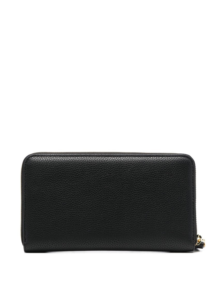 Emporio Armani Textured Black Zip-Around Wallet