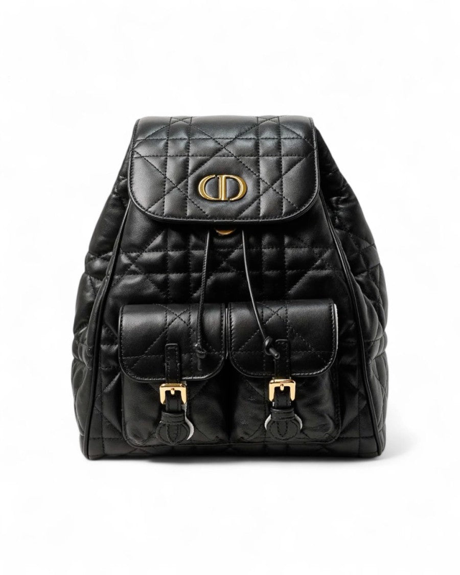 Dior Caro Medium Macrocannage Backpack Black