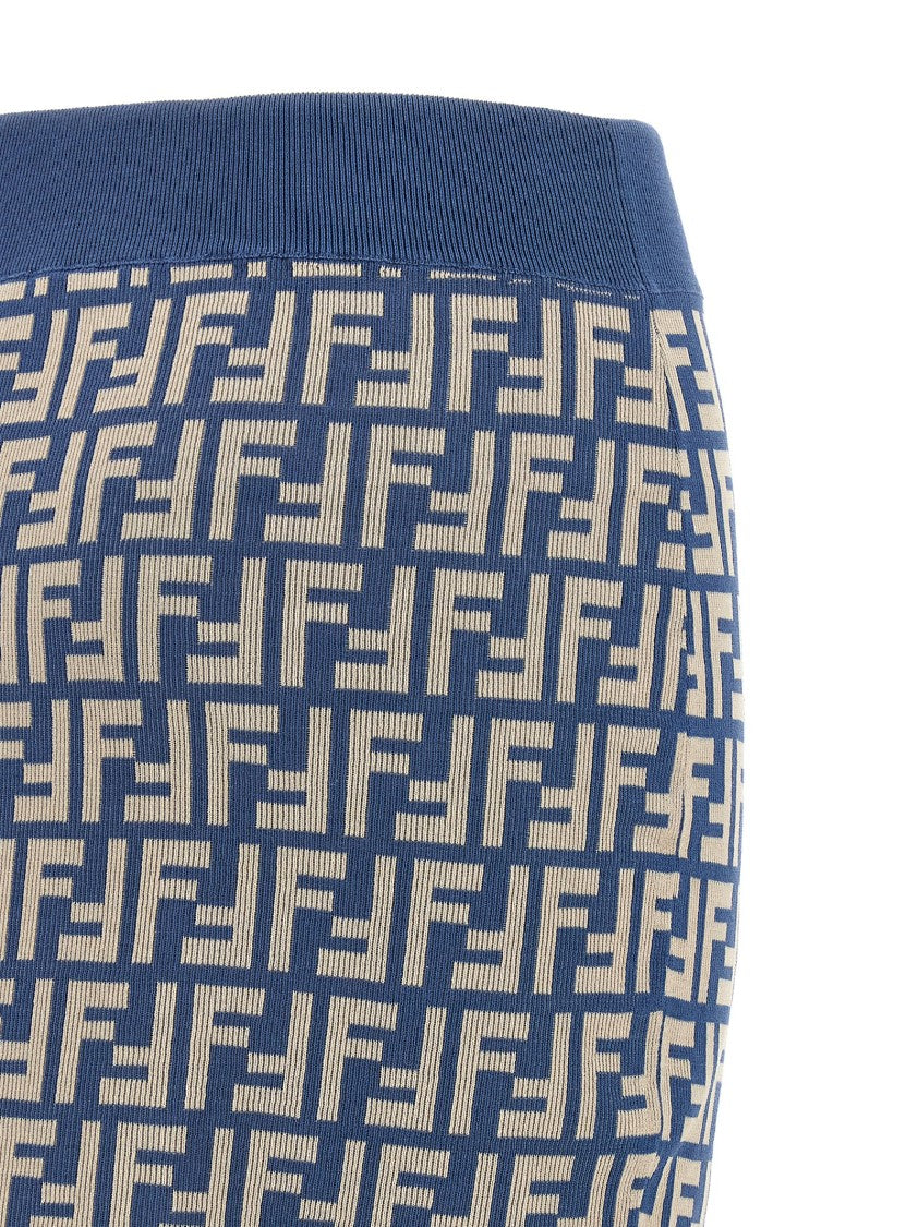 Fendi Jacquard Cotton Knit Midi Skirt