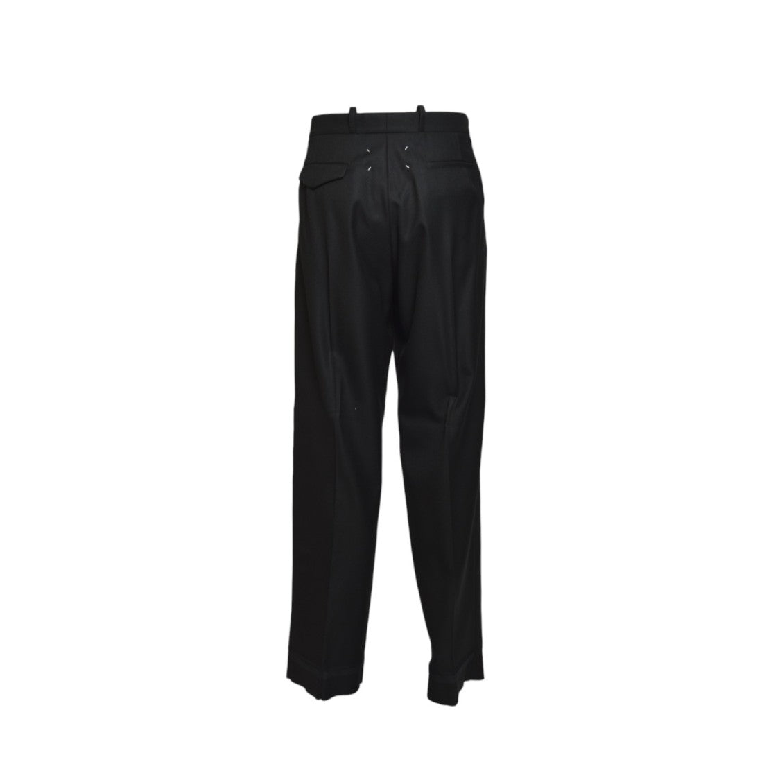 Maison Margiela High-Waist Black Virgin Wool Trousers With Tailored Silhouette