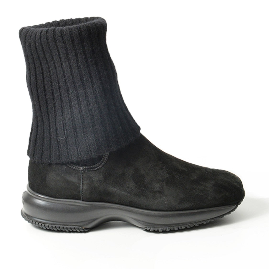 Hogan Chic Black Suede Ankle Boots