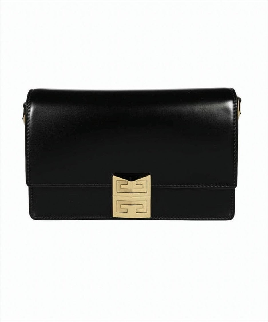 Givenchy Rectangular Shoulder Bag With Gold-Tone Clasp And Chain Strap