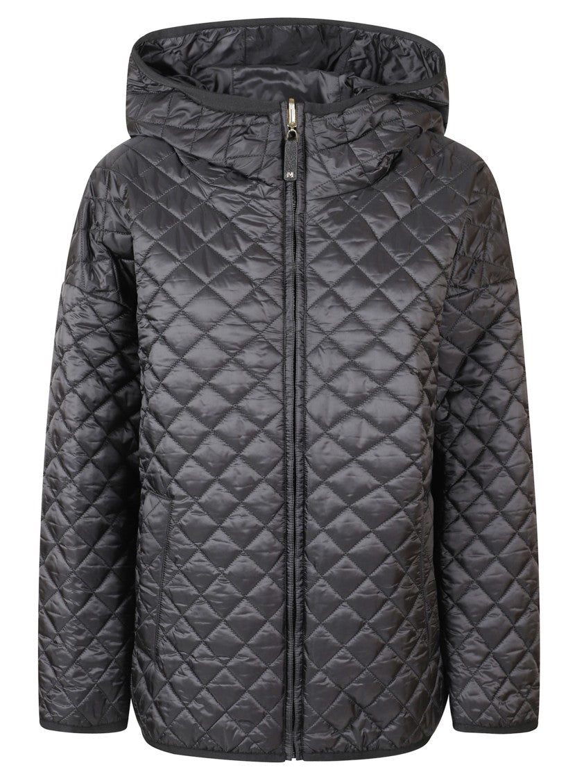 Max Mara Quilted Hooded Coat With Diamond Pattern