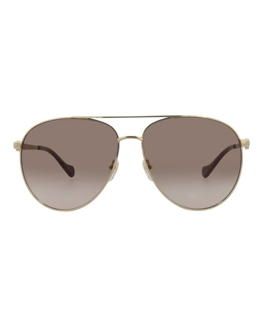 Gucci Aviator-Frame Metal Sunglasses With Gradient Lenses