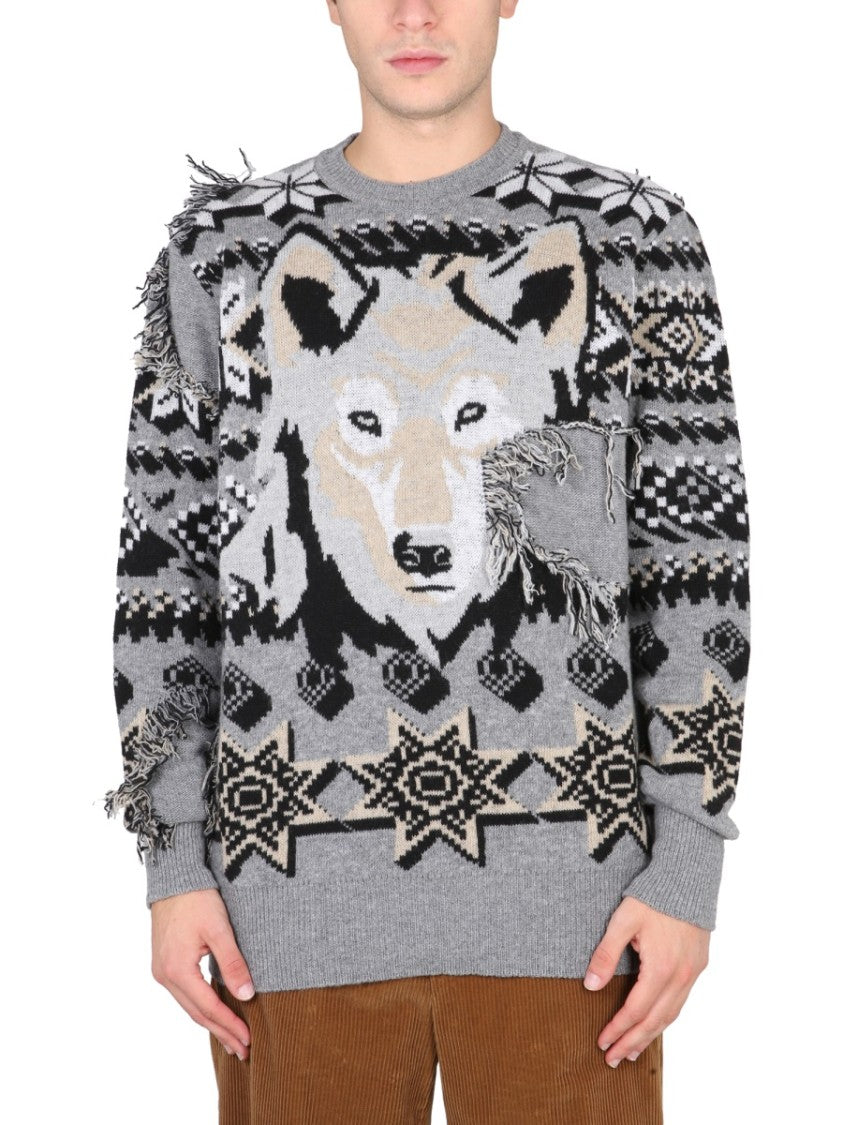 Etro Textured Grey Wool Sweater