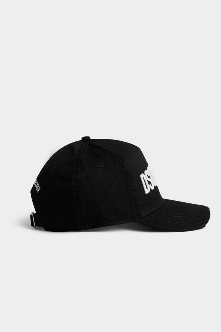 Dsquared2 Black Wordmark Logo Printed Cotton Hat