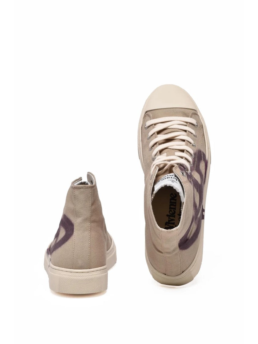 Vivienne Westwood Beige Polyester Graffiti Sneakers