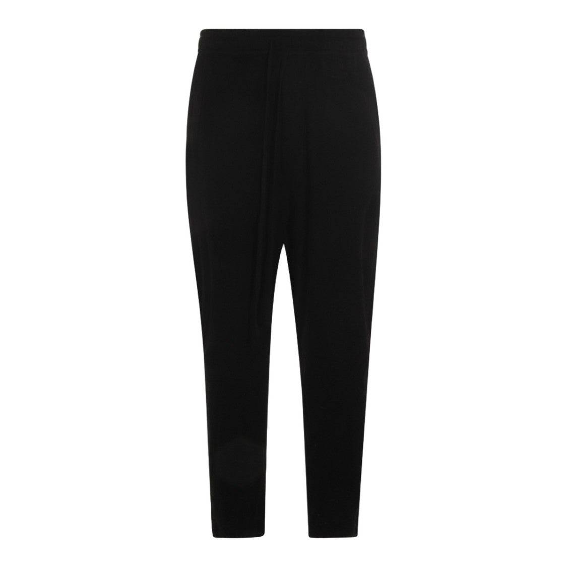 Thom Krom Tapered Black Trousers With Drawstring Waist