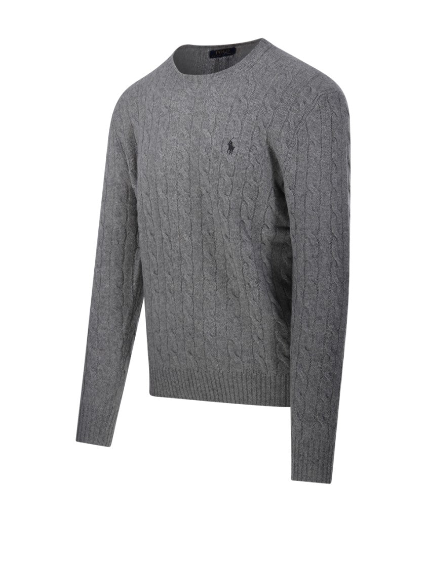 Polo Ralph Lauren Cable Knit Round Neck Sweater With Subtle Logo Detail