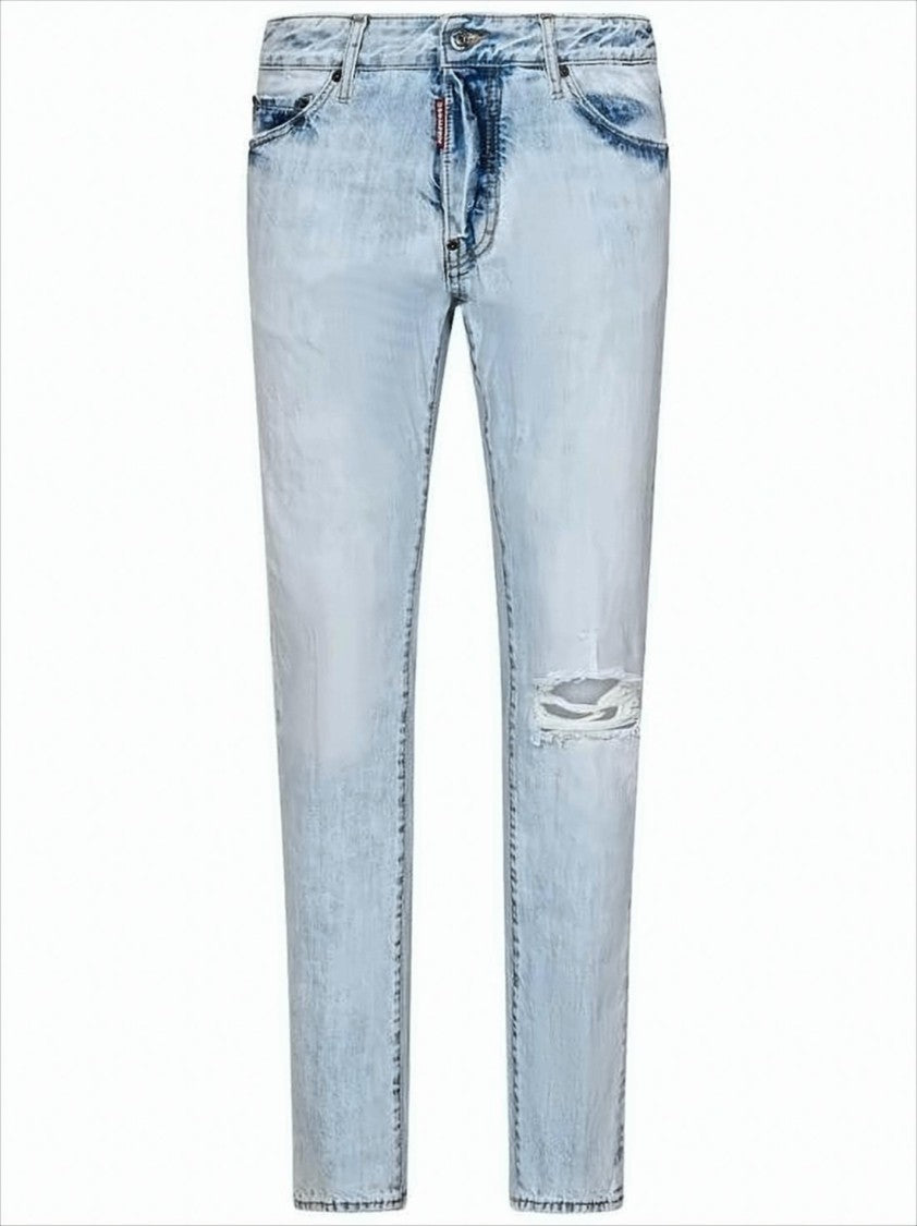 Dsquared2 Light Wash Distressed Slim Fit Denim Pants