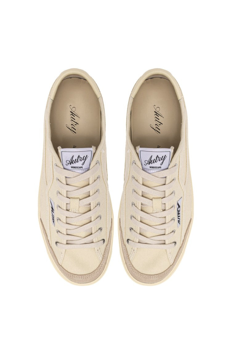 Autry Cream Windscape Suede Canvas Sneakers