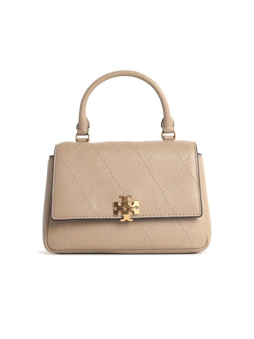 Tory Burch 'Charlie Matelassé' Mini Bag In Beige Leather