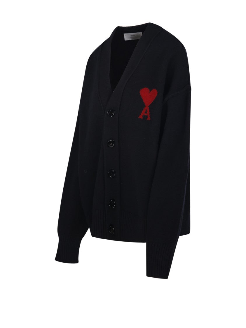 Ami Adc Cardigan V Neck Felted Merino