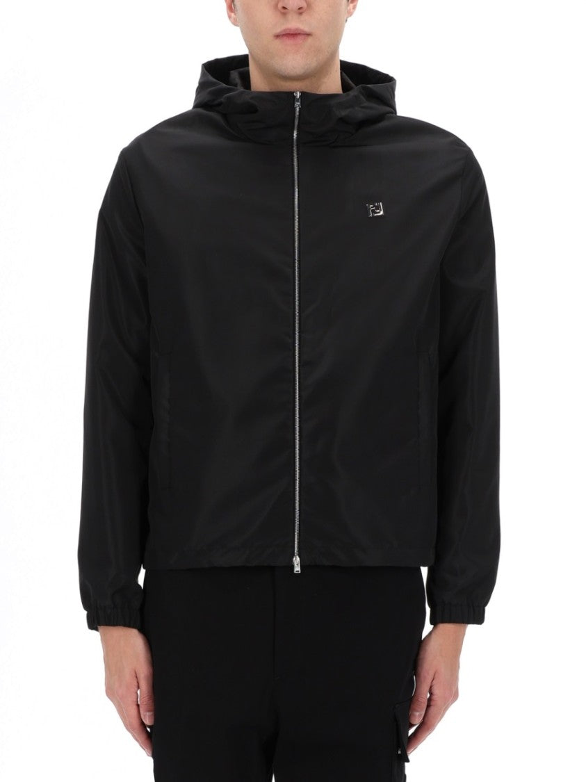 Fendi Lightweight Blouson Jacket With Front Zipper And Hood