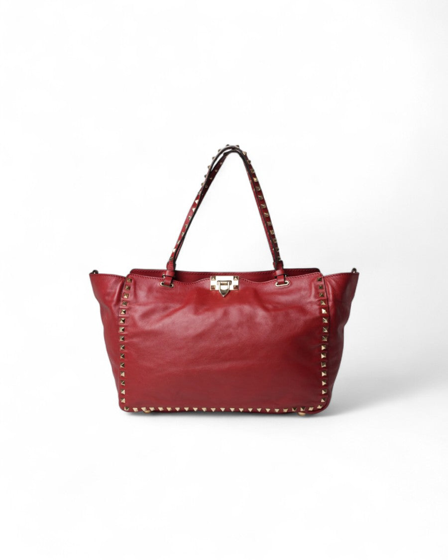 Valentino Red Rockstud Shopper Large