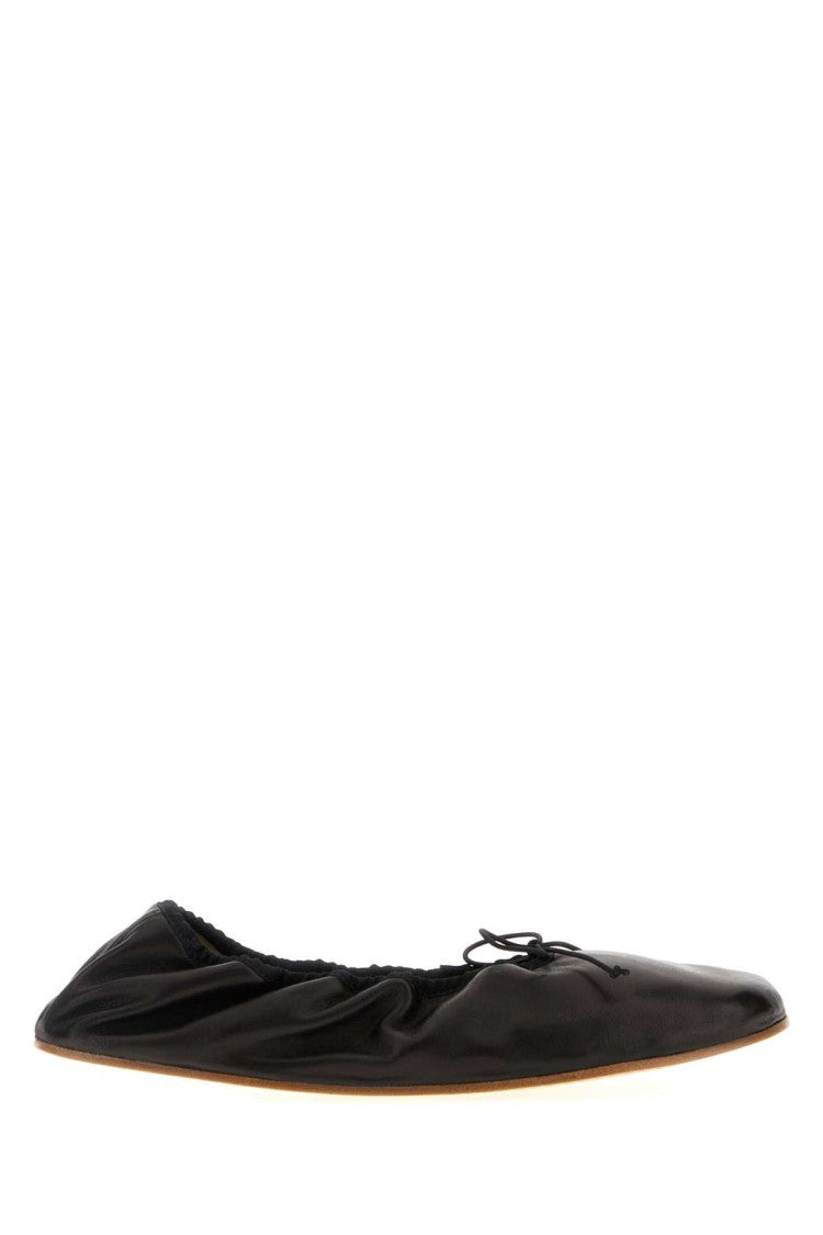 The Row Black Nappa Leather Ballerinas