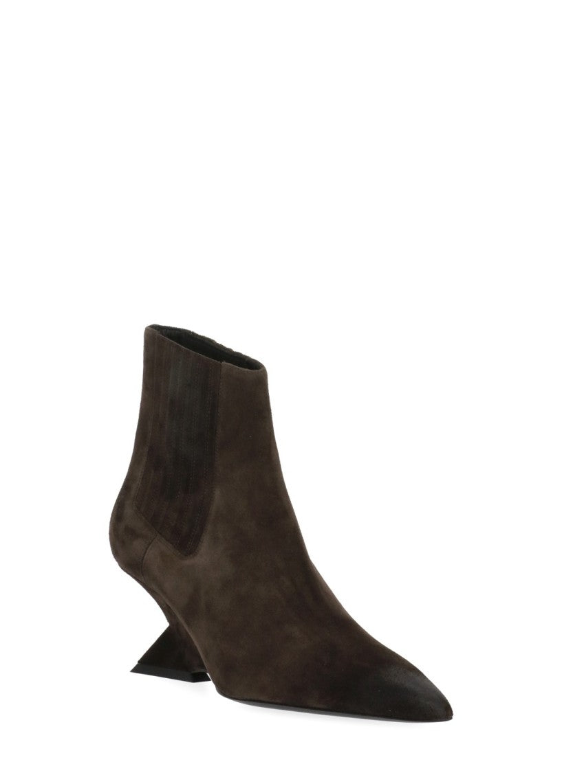 The Attico Brown Cheope Wedge Suede Boots