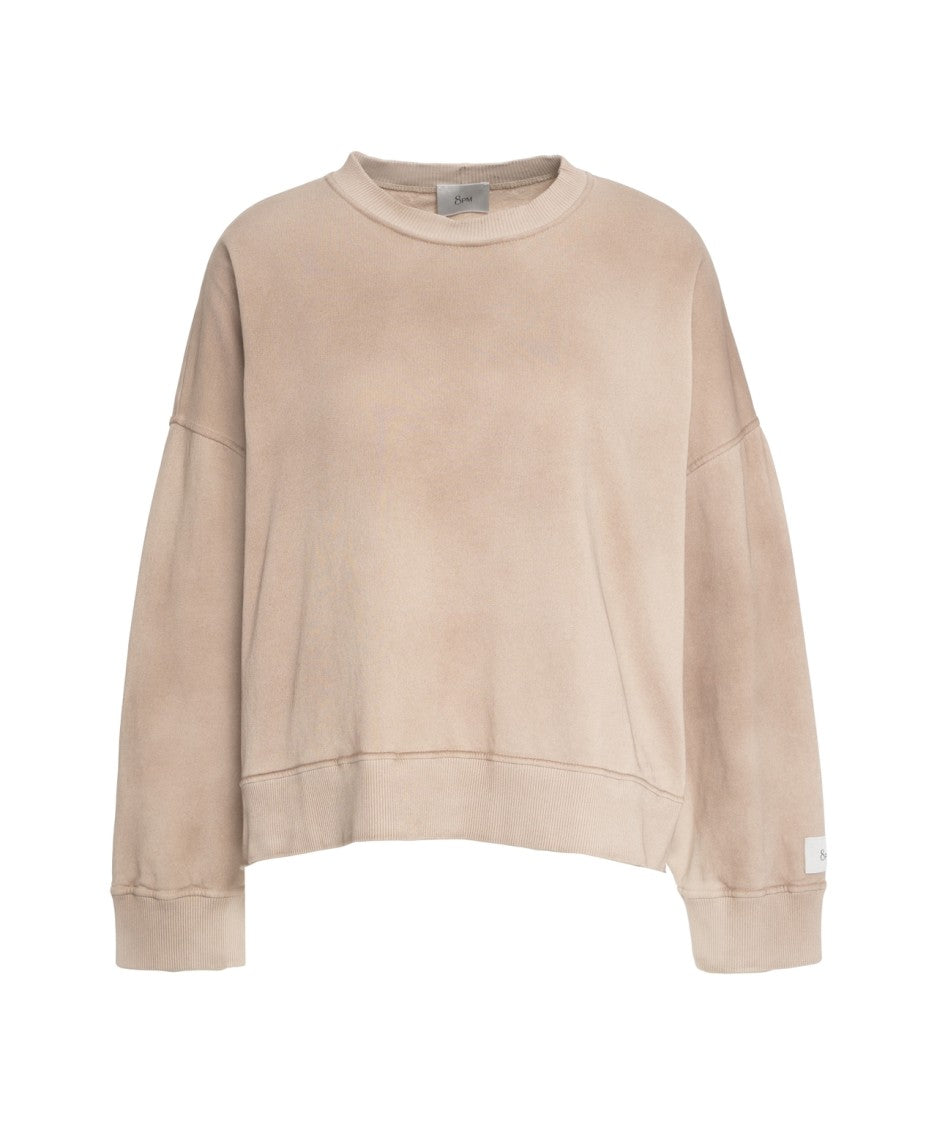 8Pm Relaxed Fit Cotton Sweatshirt With Ribbed Accents