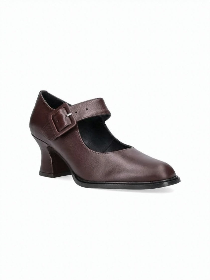 Paloma Wool Burgundy Leather Mary Jane Pumps