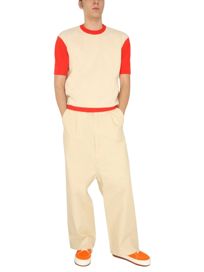 Sunnei X Eleonora Bonucci Crew Neck T-Shirt With Contrasting Profiles