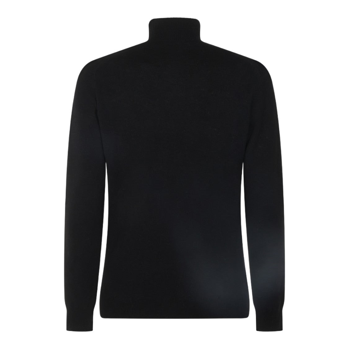 Altea Fitted Black Turtleneck Sweater With Ribbed Details