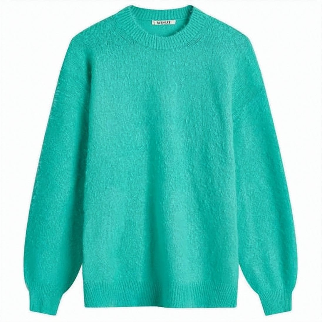 Auralee Soft Green Crew Neck Sweater